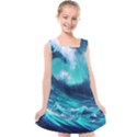 Tsunami Tidal Wave Ocean Waves Sea Nature Water Kids  Cross Back Dress View1