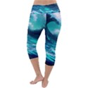 Tsunami Tidal Wave Ocean Waves Sea Nature Water Lightweight Velour Capri Yoga Leggings View4