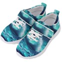 Tsunami Tidal Wave Ocean Waves Sea Nature Water Kids  Velcro Strap Shoes View2