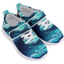 Tsunami Tidal Wave Ocean Waves Sea Nature Water Kids  Velcro Strap Shoes View3