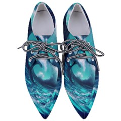 Tsunami Tidal Wave Ocean Waves Sea Nature Water Pointed Oxford Shoes by Jancukart