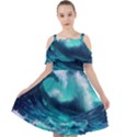 Tsunami Tidal Wave Ocean Waves Sea Nature Water Cut Out Shoulders Chiffon Dress View1