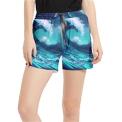 Tsunami Tidal Wave Ocean Waves Sea Nature Water Women s Runner Shorts by Jancukart