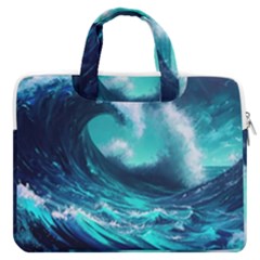 Tsunami Tidal Wave Ocean Waves Sea Nature Water Macbook Pro 16  Double Pocket Laptop Bag 