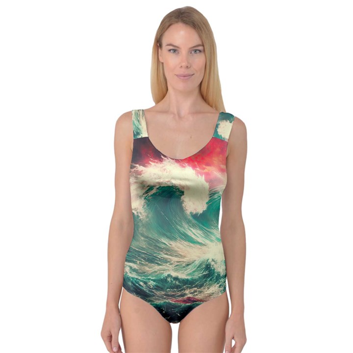 Storm Tsunami Waves Ocean Sea Nautical Nature 2 Princess Tank Leotard 