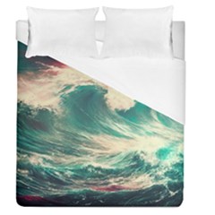 Storm Tsunami Waves Ocean Sea Nautical Nature 2 Duvet Cover (queen Size)