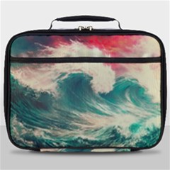 Storm Tsunami Waves Ocean Sea Nautical Nature 2 Full Print Lunch Bag