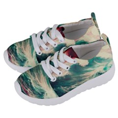 Storm Tsunami Waves Ocean Sea Nautical Nature 2 Kids  Lightweight Sports Shoes by Jancukart