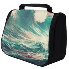 Storm Tsunami Waves Ocean Sea Nautical Nature 2 Full Print Travel Pouch (big)