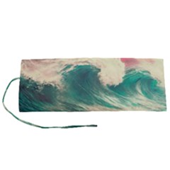 Storm Tsunami Waves Ocean Sea Nautical Nature 2 Roll Up Canvas Pencil Holder (s) by Jancukart