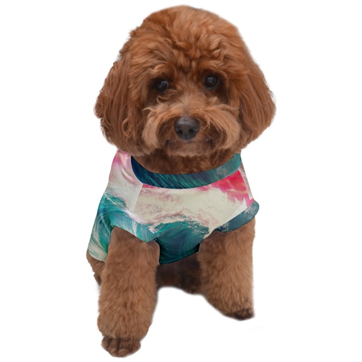 Storm Tsunami Waves Ocean Sea Nautical Nature 2 Dog T-Shirt