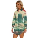 Storm Tsunami Waves Ocean Sea Nautical Nature 2 Womens Long Sleeve Shirt Dress View2