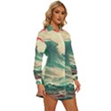 Storm Tsunami Waves Ocean Sea Nautical Nature 2 Womens Long Sleeve Shirt Dress View3