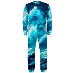 Waves Ocean Sea Tsunami Nautical 3 Onepiece Jumpsuit (men) by Jancukart