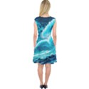 Waves Ocean Sea Tsunami Nautical 3 Capsleeve Midi Dress View2