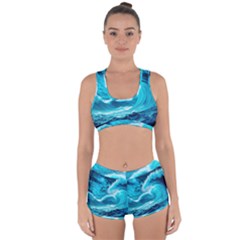 Waves Ocean Sea Tsunami Nautical 3 Racerback Boyleg Bikini Set by Jancukart