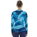 Waves Ocean Sea Tsunami Nautical 3 V-Neck Long Sleeve Top View2