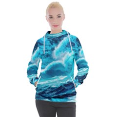 Waves Ocean Sea Tsunami Nautical 3 Women s Hooded Pullover