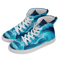 Waves Ocean Sea Tsunami Nautical 3 Men s Hi-top Skate Sneakers