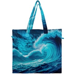 Waves Ocean Sea Tsunami Nautical 3 Canvas Travel Bag by Jancukart