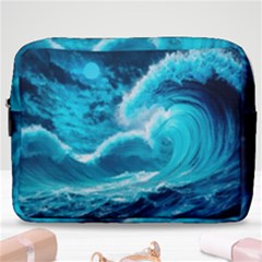 Waves Ocean Sea Tsunami Nautical 3 Make Up Pouch (large) by Jancukart