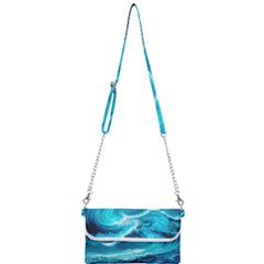 Waves Ocean Sea Tsunami Nautical 3 Mini Crossbody Handbag by Jancukart