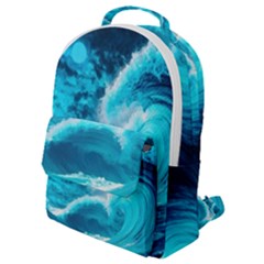 Waves Ocean Sea Tsunami Nautical 3 Flap Pocket Backpack (small)