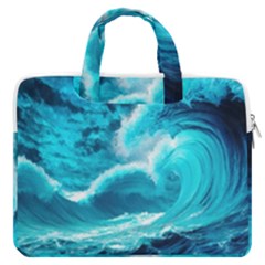 Waves Ocean Sea Tsunami Nautical 3 Macbook Pro 13  Double Pocket Laptop Bag by Jancukart