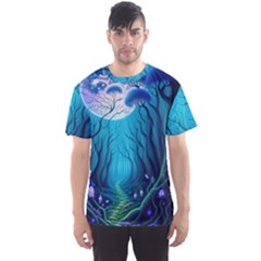 Forrest Jungle Blue Artwork Men s Sport Mesh Tee