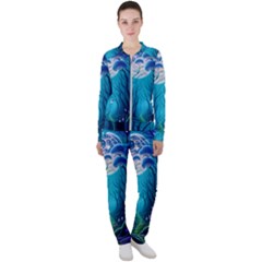 Forrest Jungle Blue Artwork Casual Jacket And Pants Set by Jancukart