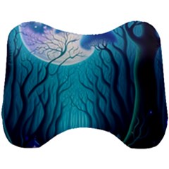 Forrest Jungle Blue Artwork Head Support Cushion