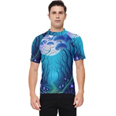 Forrest Jungle Blue Artwork Men s Short Sleeve Rash Guard