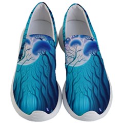 Forrest Jungle Blue Artwork Women s Lightweight Slip Ons by Jancukart