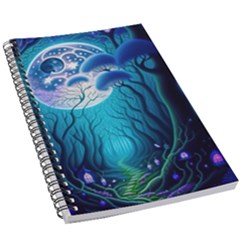 Forrest Jungle Blue Artwork 5 5  X 8 5  Notebook