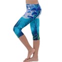 Forrest Jungle Blue Artwork Kids  Lightweight Velour Capri Leggings  View2