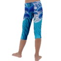 Forrest Jungle Blue Artwork Kids  Lightweight Velour Capri Leggings  View4