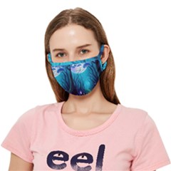 Forrest Jungle Blue Artwork Crease Cloth Face Mask (adult) by Jancukart