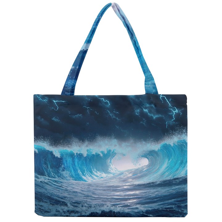 Thunderstorm Storm Tsunami Waves Ocean Sea Mini Tote Bag