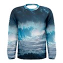 Thunderstorm Storm Tsunami Waves Ocean Sea Men s Long Sleeve Tee View1