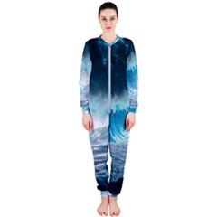 Thunderstorm Storm Tsunami Waves Ocean Sea Onepiece Jumpsuit (ladies) by Jancukart