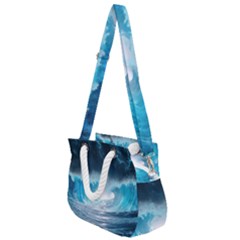 Thunderstorm Storm Tsunami Waves Ocean Sea Rope Handles Shoulder Strap Bag