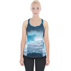 Thunderstorm Storm Tsunami Waves Ocean Sea Piece Up Tank Top