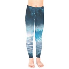 Thunderstorm Storm Tsunami Waves Ocean Sea Kids  Leggings