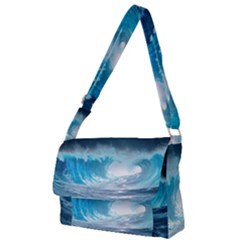 Thunderstorm Storm Tsunami Waves Ocean Sea Full Print Messenger Bag (s)