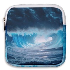 Thunderstorm Storm Tsunami Waves Ocean Sea Mini Square Pouch by Jancukart