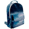 Thunderstorm Storm Tsunami Waves Ocean Sea Flap Pocket Backpack (Large) View2