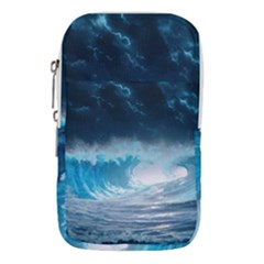 Thunderstorm Storm Tsunami Waves Ocean Sea Waist Pouch (small) by Jancukart