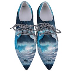 Thunderstorm Storm Tsunami Waves Ocean Sea Pointed Oxford Shoes