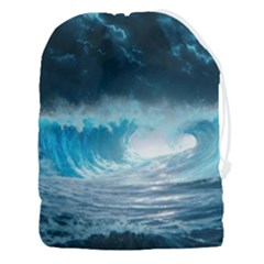 Thunderstorm Storm Tsunami Waves Ocean Sea Drawstring Pouch (3xl)