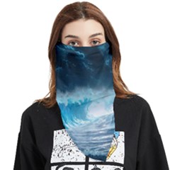 Thunderstorm Storm Tsunami Waves Ocean Sea Face Covering Bandana (triangle) by Jancukart